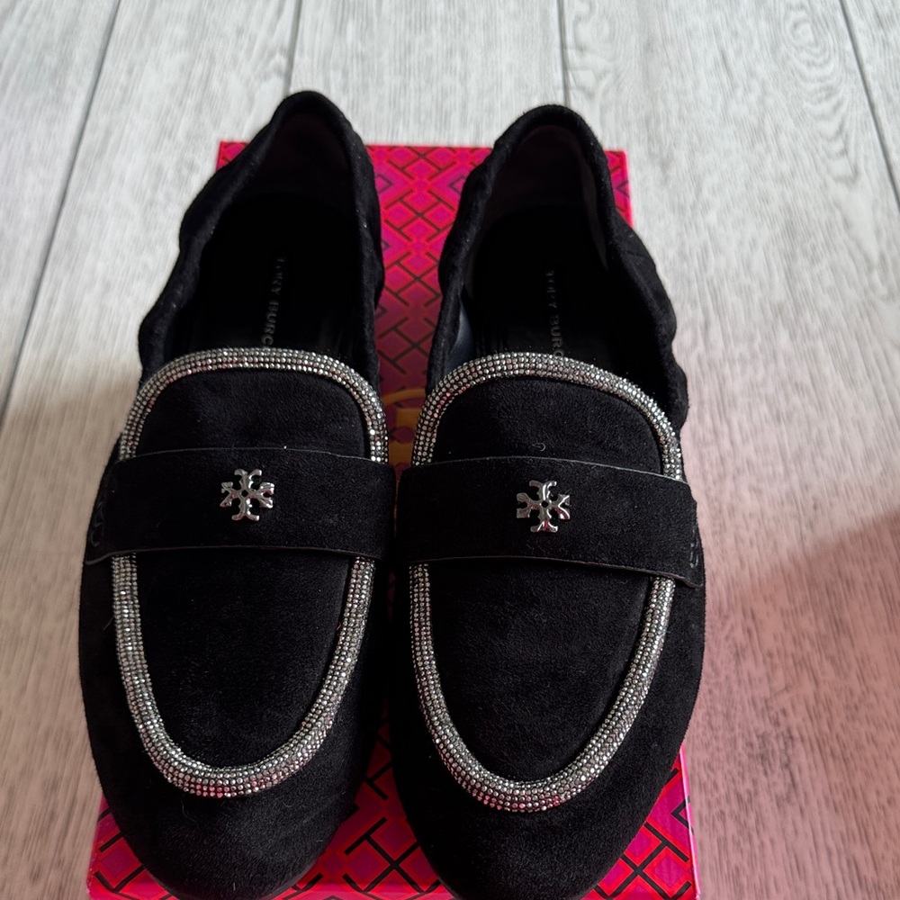 Tory Burch Suede/Crystal Ballet Loafer size 9